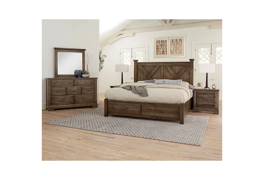 Cool Rustic Queen Bedroom Group by Artisan & Post at Esprit Decor Home Furnishings